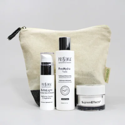 Pack Peeling en Casa de Pressensa con FresHydra Tonic, ExfoLight, SupremEffects y neceser